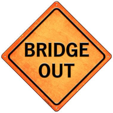 Bridge Out Novelty Mini Metal Crossing Sign MCX-585