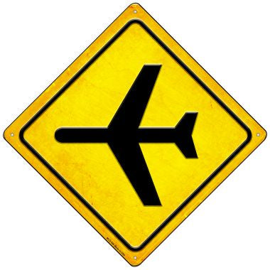 Airplane Novelty Mini Metal Crossing Sign MCX-588