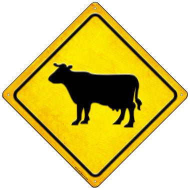 Cow Novelty Mini Metal Crossing Sign MCX-595