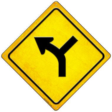 Slight Left and Side Road Novelty Mini Metal Crossing Sign MCX-599