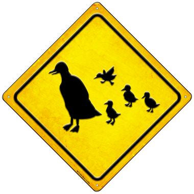 Duck and Ducklings Novelty Mini Metal Crossing Sign MCX-609