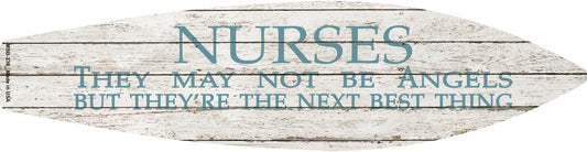 Nurses May Not Be Angels Novelty Metal Mini Surfboard MSB-238
