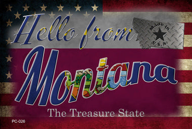 Hello From Montana Novelty Metal Postcard PC-026