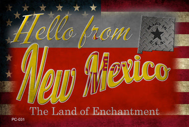 Hello From New Mexico Novelty Metal Postcard PC-031