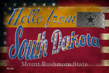 Hello From South Dakota Novelty Metal Postcard PC-041