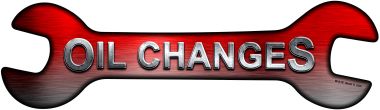 Oil Changes Novelty Metal Wrench Sign W-018