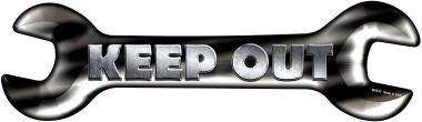 Keep Out Novelty Metal Wrench Sign W-043