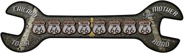 Route 66 Black Top Novelty Metal Wrench Sign W-049