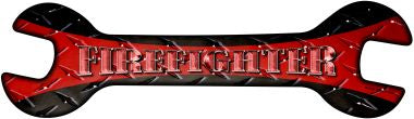 Firefighter Novelty Metal Wrench Sign W-050
