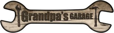 Grandpas Garage Novelty Metal Wrench Sign W-051