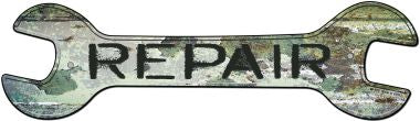 Repair Novelty Metal Wrench Sign W-105