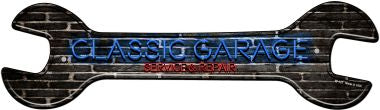 Classic Garage Novelty Metal Wrench Sign W-121