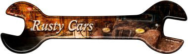 Rusty Cars Novelty Metal Wrench Sign W-133
