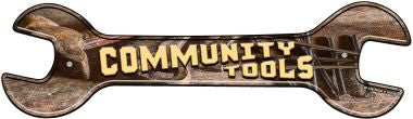 Community Tools Novelty Metal Wrench Sign W-138
