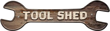 Tool Shed Novelty Metal Wrench Sign W-143