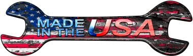 Made In The USA Novelty Metal Wrench Sign W-150