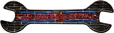 Car Wash and Service Novelty Metal Wrench Sign W-153