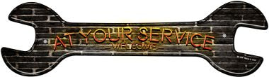 At Your Service Novelty Metal Wrench Sign W-154
