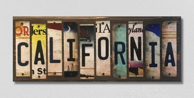 California License Plate Tag Strip Novelty Wood Sign WS-012