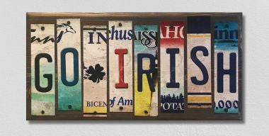 Go Irish License Plate Tag Strip Novelty Wood Sign WS-015