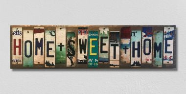 Home Sweet Home License Plate Tag Strip Novelty Wood Sign WS-021