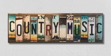 Music License Plate Tag Strip Novelty Wood Sign WS-022