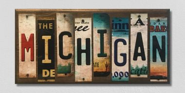 Michigan License Plate Tag Strip Novelty Wood Sign WS-028