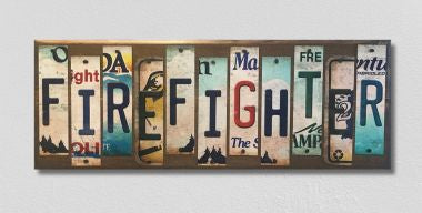 Firefighter License Plate Tag Strip Wholesale Novelty Wood Sign WS-032