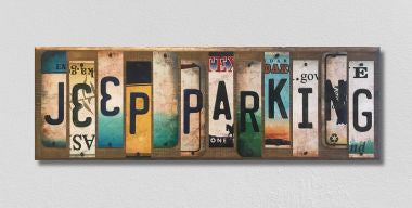 Jeep Parking License Plate Tag Strip Novelty Wood Sign WS-037