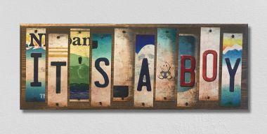 It's A Boy License Plate Tag Strip Novelty Wood Sign WS-056