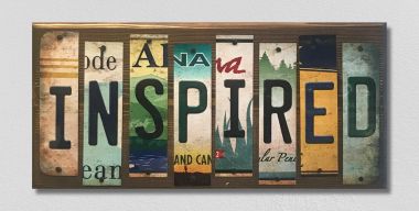 Inspired License Plate Tag Strip Novelty Wood Sign WS-061
