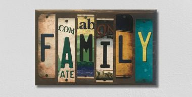Family License Plate Tag Strip Novelty Wood Sign WS-062