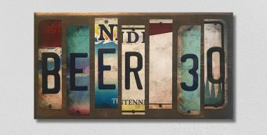 Beer 30 License Plate Tag Strip Novelty Wood Sign WS-063