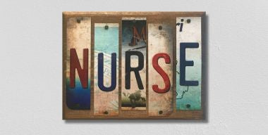 Nurse License Plate Tag Strip Novelty Wood Sign WS-073