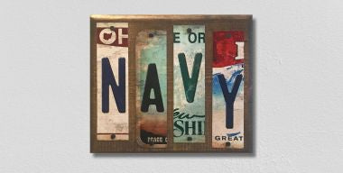 Navy License Plate Tag Strip Novelty Wood Sign WS-075