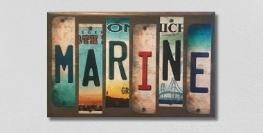 Marine License Plate Tag Strips Novelty Wood Sign WS-093