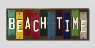 Beach Time Fun Strips Novelty Wood Sign WS-132