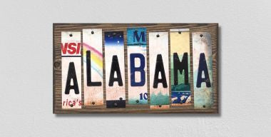 Alabama License Plate Tag Strips Novelty Wood Signs WS-156