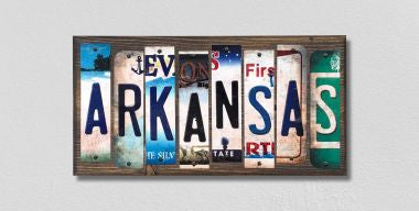 Arkansas License Plate Tag Strips Novelty Wood Signs WS-158