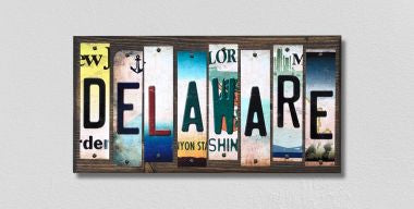 Delaware License Plate Tag Strips Novelty Wood Signs WS-161