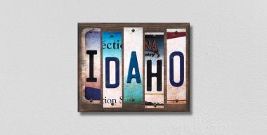 Idaho License Plate Tag Strips Novelty Wood Signs WS-163
