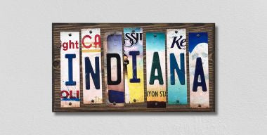 Indiana License Plate Tag Strips Novelty Wood Signs WS-165