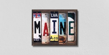 Maine License Plate Tag Strips Novelty Wood Signs WS-170