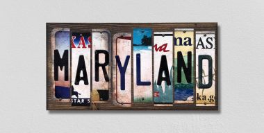 Maryland License Plate Tag Strips Novelty Wood Signs WS-171