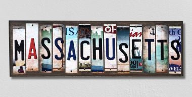 Massachusetts License Plate Tag Strips Novelty Wood Signs WS-172