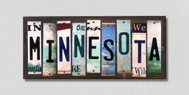 Minnesota License Plate Tag Strips Novelty Wood Signs WS-173