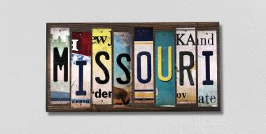 Missouri License Plate Tag Strips Novelty Wood Signs WS-175
