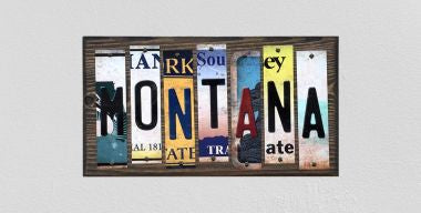 Montana License Plate Tag Strips Novelty Wood Signs WS-176