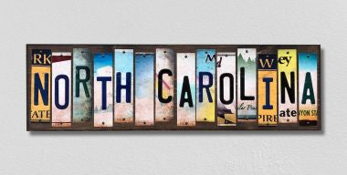 North Carolina License Plate Tag Strips Novelty Wood Signs WS-183