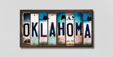 Oklahoma License Plate Tag Strips Novelty Wood Signs WS-186